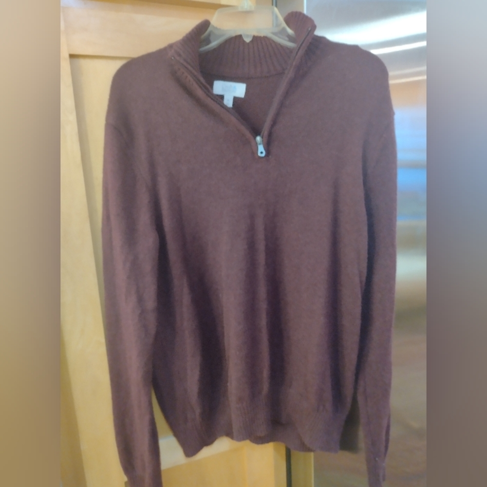 Croft& Barrow Men's Burgundy Quarter Zip Sweater Medium